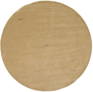 Tribal Beige Pictorial Design Gabbeh Rug Modern Round Wool Area Carpet 8X8 ft - Picture 1 of 13