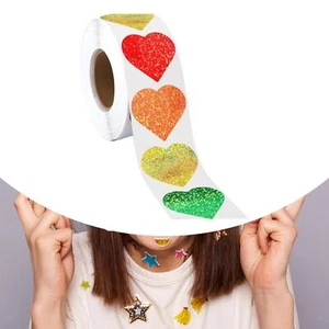 Heart Stickers Roll Love Stickers 8 Colors Design Practical Sealing Stickers for - Picture 1 of 5