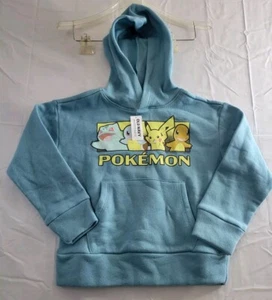 Old Navy Pokemon Boys Hoodie Size Small Blue Starters Pikachu Pullover NEW - Picture 1 of 15