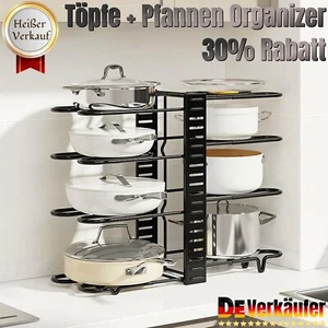 Töpfe + Pfannen Organizer Einstellbare Pfanne Organizer Rack für Küchenschrank - Bild 1 von 6