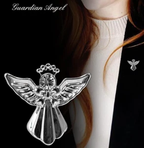 Guardian Angel Lapel Pin Badge for The One I Love Perfect Gift Silver Colour - Picture 1 of 6