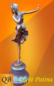 ART DECO BRONZE HINDU TÄNZERIN CHIPARUS FIGUREN SKULPTUR STATUE 1920 FLAPPER LP - Bild 1 von 9