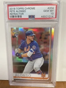 2019 Topps Chrome Pete Alonso Refractor Rookie RC #204 PSA 10 GEM MINT Mets - Picture 1 of 1