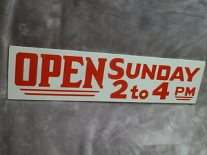 Vintage OPEN SUNDAY Real Estate SIGN Double-Sided 24" x 6" Silk-Screened NOS - Picture 1 of 9