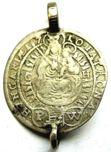 Colgante con moneda colgante de monedas centavos 1710 Joseph I. P W Patrona Hungría - Imagen 1 de 3