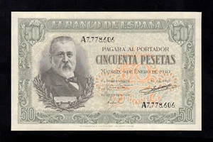 F.C. 50 PESETAS 1940 , SERIE A , EBC+ . - Imagen 1 de 2