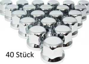 40x 32mm Radmutterkappen SW Chrom LKW Radmutterabdeckung Radmutterschutz Kappen - Bild 1 von 4