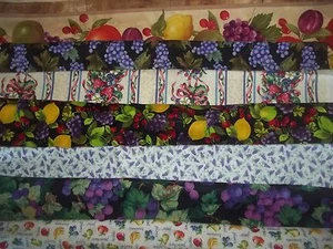 Trapunta FRUTTA cibo CUCINA cucina cotone TESSUTO U-Pick VEDI INFO 1/2 yd BTHY - Foto 1 di 26