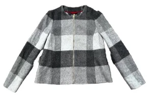 Tommy Hilfiger Womens Wool Jacket Grey Check Size 8 UK - Picture 1 of 12
