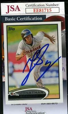 Autógrafo auténtico firmado a mano Jonathan Schoop 2012 Topps novato certificado de autenticidad Jsa Foto 1 de 2
