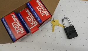 AMERICAN LOCK Lockout Padlock Keyed Alike Aluminum pack of 6 A1106KABLK37465 - Picture 1 of 3