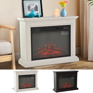 31" LED Electric Fireplace Mantel Realistic Log Heater Insert w/ Remote 1400W - Picture 1 of 23