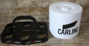 Round Carling Ice Bucket with Lid & Glass Carrier Mancave Home Bar Pub - Picture 1 of 8