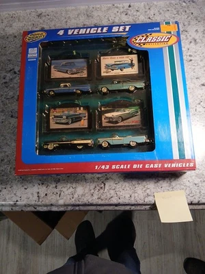 Road Champs Classic Collection 4 Vehicle Set 1/43 Diecast Chevy Pontiac Ford SET - Image 1 of 4
