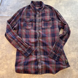 Camisa Cult of Individuality Para Hombre 3XL Azul Franela a Cuadros Perla Cierre Lateral a Presión - Imagen 1 de 14