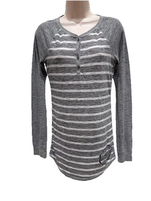 Camisa Top ROSA Victorias Secret Mediana Adulto Gris Raglán Manga Larga Para Mujer Foto 1 de 4