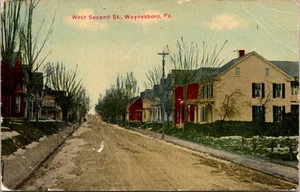Postkarte West Second Street Waynesboro Pennsylvania PA Falten verschickt 1911 - Bild 1 von 2