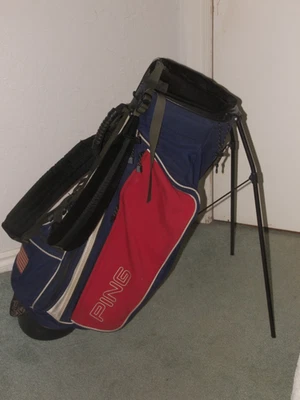 Pre-Owned Ping Hoofer 4 Way Patriotic Red White and Blue Golf Stand Bag - Image 1 of 4