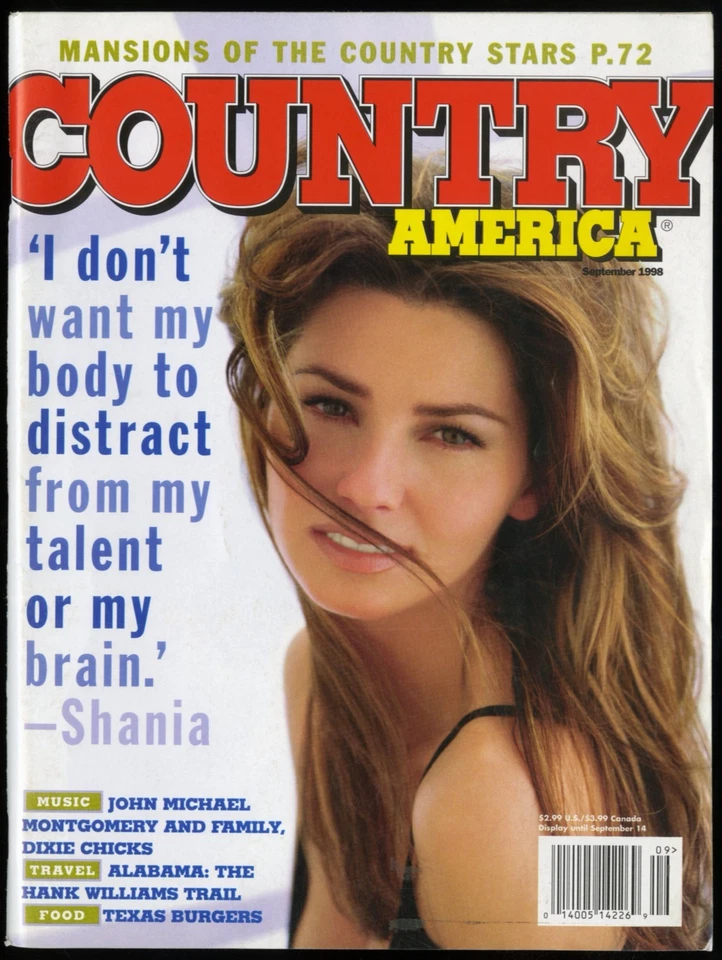 SEPTEMBER 1998 COUNTRY AMERICA MAGAZINE, SHANIA TWAIN, COUNTRY STAR MANSIONS Foto 1 de 1