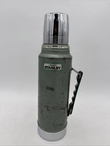 Vintage Aladdin Stanley 1 Qt Steel Thermos USA A-944DH Green Vacuum Bottle 1984 - Picture 1 of 24