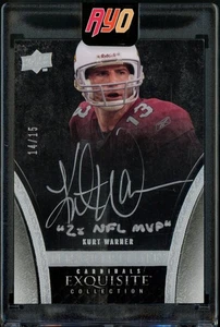 2009 Upper Deck Exquisite Kurt Warner Inscriptions Auto #'d /15 "2x NFL MVP" - Bild 1 von 2