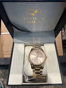 Relojes de pulsera mecánicos automáticos JSDUN para hombre de lujo acero circón impermeable fecha - Imagen 1 de 5