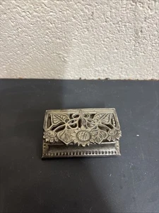 Kleine Messing Schmuck Pillendose Antik Bitte Beschreibung lesen - Bild 1 von 11