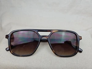 SOJOS RETRO AVIATOR SUNGLASSES Tortoiseshell Brown Square Frames Tinted SJ2202 - Picture 1 of 10