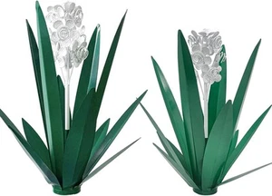 Metal Agave Plant Garden Art 2 Pack Tequila Rustic Sculpture Rustic Metal Agave - Picture 1 of 8