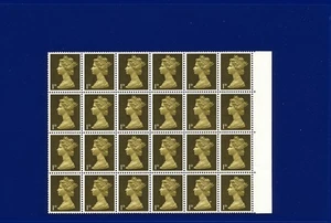 1968 SG724 1d Light Olive Head A U2(1) Marginal Block (24) Unmounted Mint uaix - Picture 1 of 2