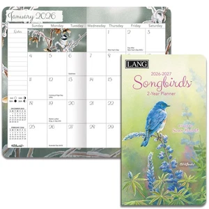 Lang 2026-2027 2 Year Pocket Planner Songbirds Diary - Picture 1 of 5