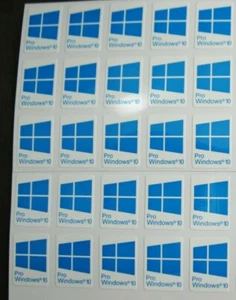 25 PCS Autocollant pour Fenêtre 10 Pro Bleu Badge Logo Autocollant Couleur Cyan 16mm x 23mm - Photo 1/1