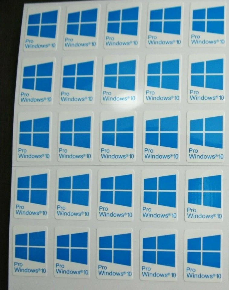 25 PIEZAS Pegatina para Ventana 10 Pro Azul Insignia Logo Calcomanía Color Cian 16mm x 23mm Foto 1 de 1