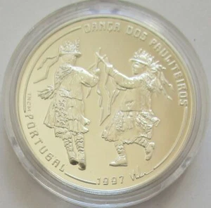 Portugal 1000 Escudos 1997 Ibero-America Dances Pauliteiros Silver Proof - Picture 1 of 2