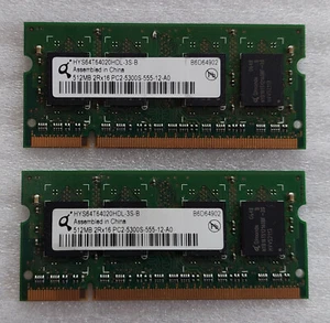 RAM 2x 512MB=1024MB DDR2 HYS64T64020HDL-3S-B 2Rx16 PC2-5300S-555-12-A0 Qimonda - Bild 1 von 5