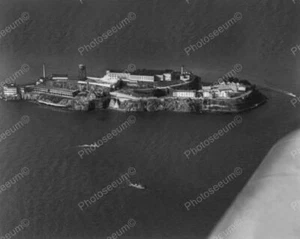 Alcatraz Prison Island Aerial View 1940s 8x10 Reprint Of Old Photo - Picture 1 of 1