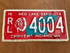 1978 Minnesota Chippewa Indianie Tablica rejestracyjna Tag RL 4004 Red Lake Band