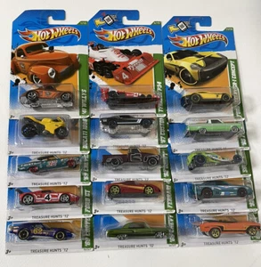 HOT WHEELS 2012 "REGULAR TREASURE HUNT" COMPLETE SET OF FIFTEEN (15) CARS - Picture 1 of 5