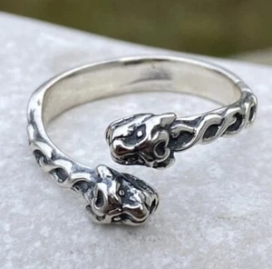 Keltischer Löwe Ring .925 Sterling Silber Adj. Gr. 6 - 9 Goddess Ishtar Lion Ring USA - Bild 1 von 12