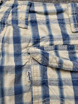 Pantalones Cortos Carga Levi's Hombre Talla 38 Beige Azul Algodón Exterior Foto 1 de 4
