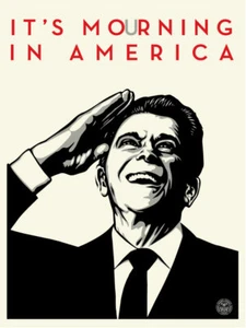 It's Mourning in America Signed Silk Screen Print by Shepard Fairey 18" x 24" - Picture 1 of 1