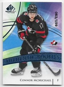 20/21 SP JUEGO USADO AUTÉNTICO ROOKIES TEAM CANADA AZUL Connor McMichael #63/199 - Imagen 1 de 2
