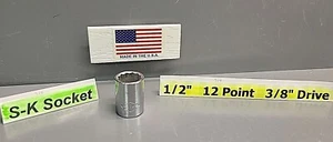 SK 1/2" 12 Point 3/8" dr. STD Socket 45216 New Old Stock USA - Picture 1 of 7