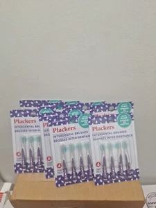 8 cepillos de hilo dental Plackers explosión como nueva 4 unidades 32 total duro 2 lugares de alcance - Imagen 1 de 1