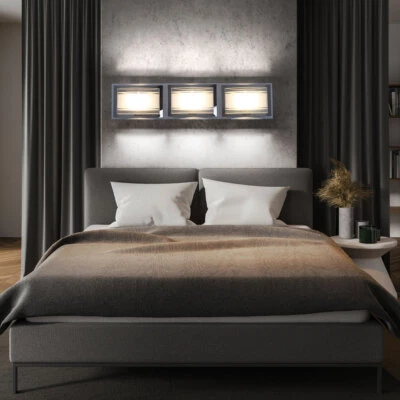 Lampada da Parete Corridoio LED Vetro Lampadario Camera Letto Cromo H 45 CM - Immagine 1 di 4