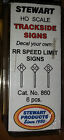 HO STEWART RR SPEED SIGNS TRACKSIDE DETAILS (6 PCS) # 860 NIP