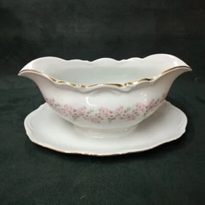 Mitterteich LADY BEATRICE Gravy Boat with small pink roses and daisies Germany - Picture 1 of 4