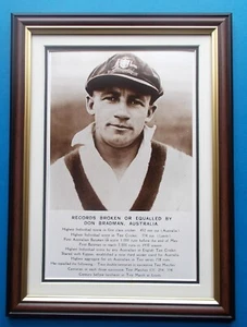 DON BRADMAN FRAMED PHOTOGRAPH - Picture 1 of 1