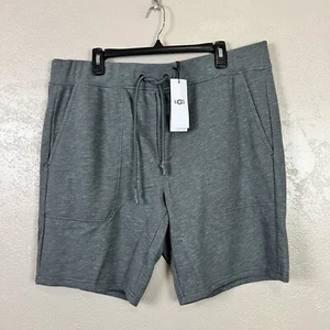 NWT UGG Ernie Cotton Fleece Melange Grey Blue Streaks Shorts Mens Size XXL - Picture 1 of 18