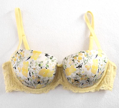 Sujetador con aros Bendon para mujer talla 10D 32D 10 D blanco amarillo encaje floral Foto 1 de 4